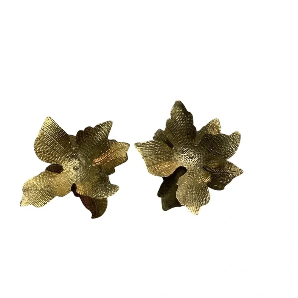 Brass flower Candle Holders